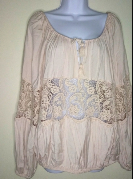 Free People Boho full center Lace long sleeve top - Picture 13 of 13